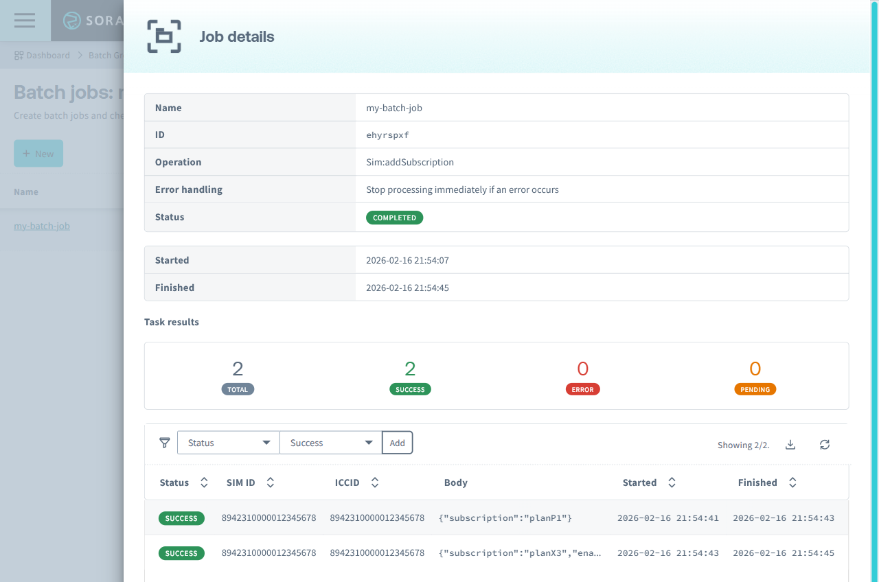 Batch job details