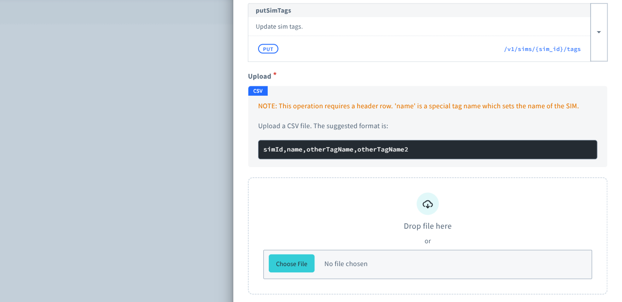 Upload a CSV file