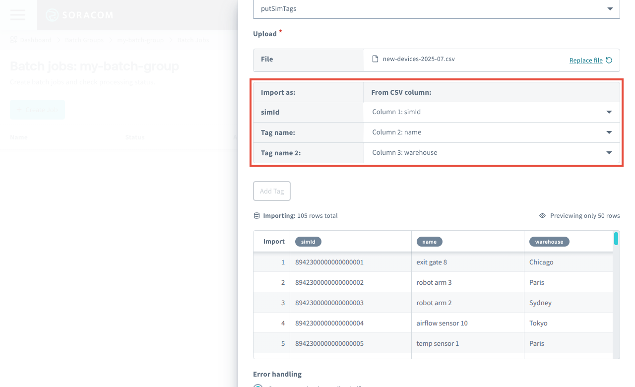 Select CSV columns