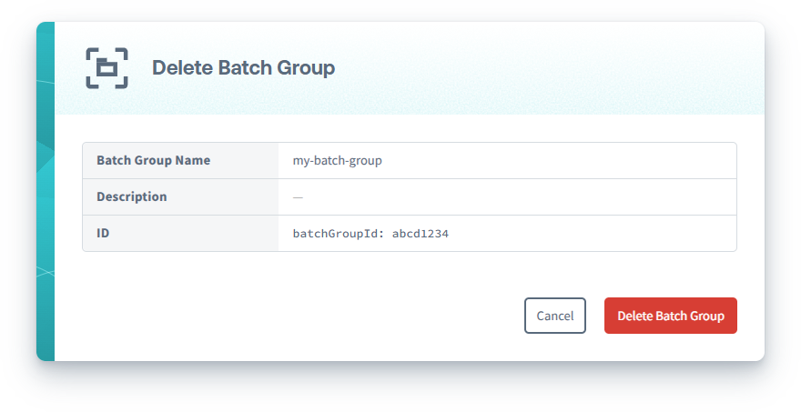 Delete a batch group