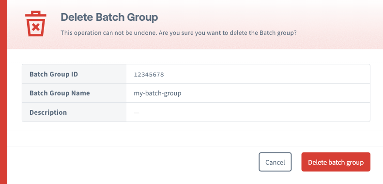 Delete a batch group