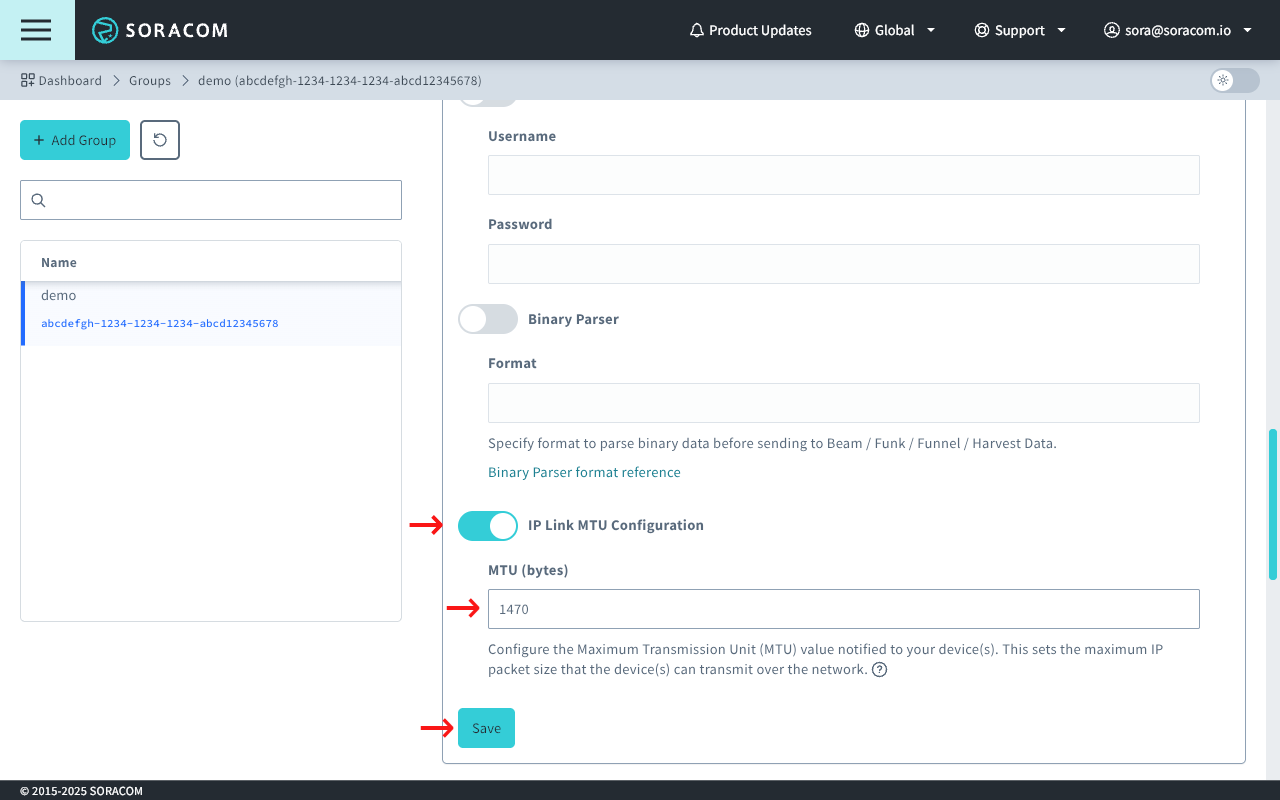 IP Link MTU Configuration
