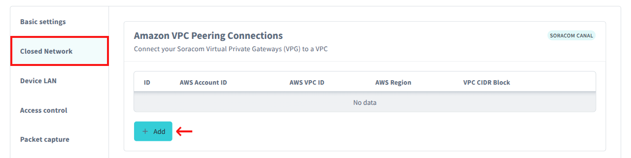 Add VPC peering connection