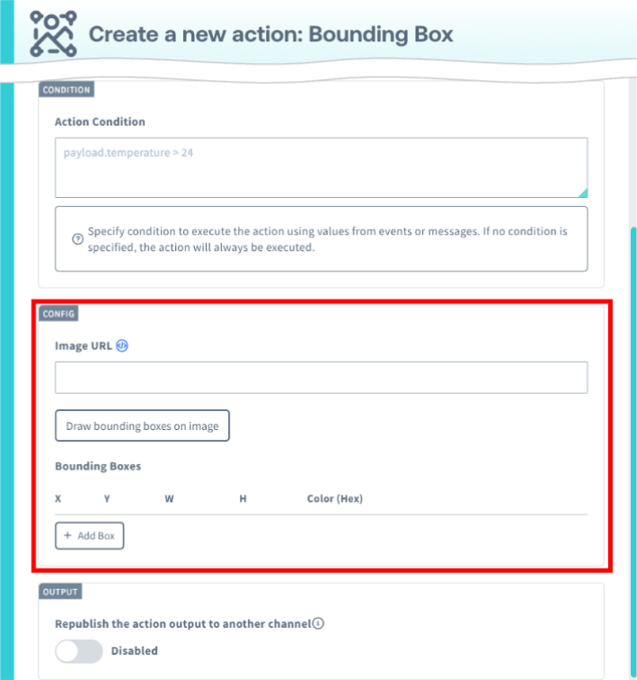 Bounding Box Action configuration