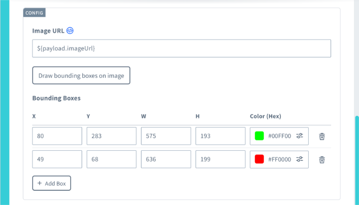 Bounding Box Action configuration
