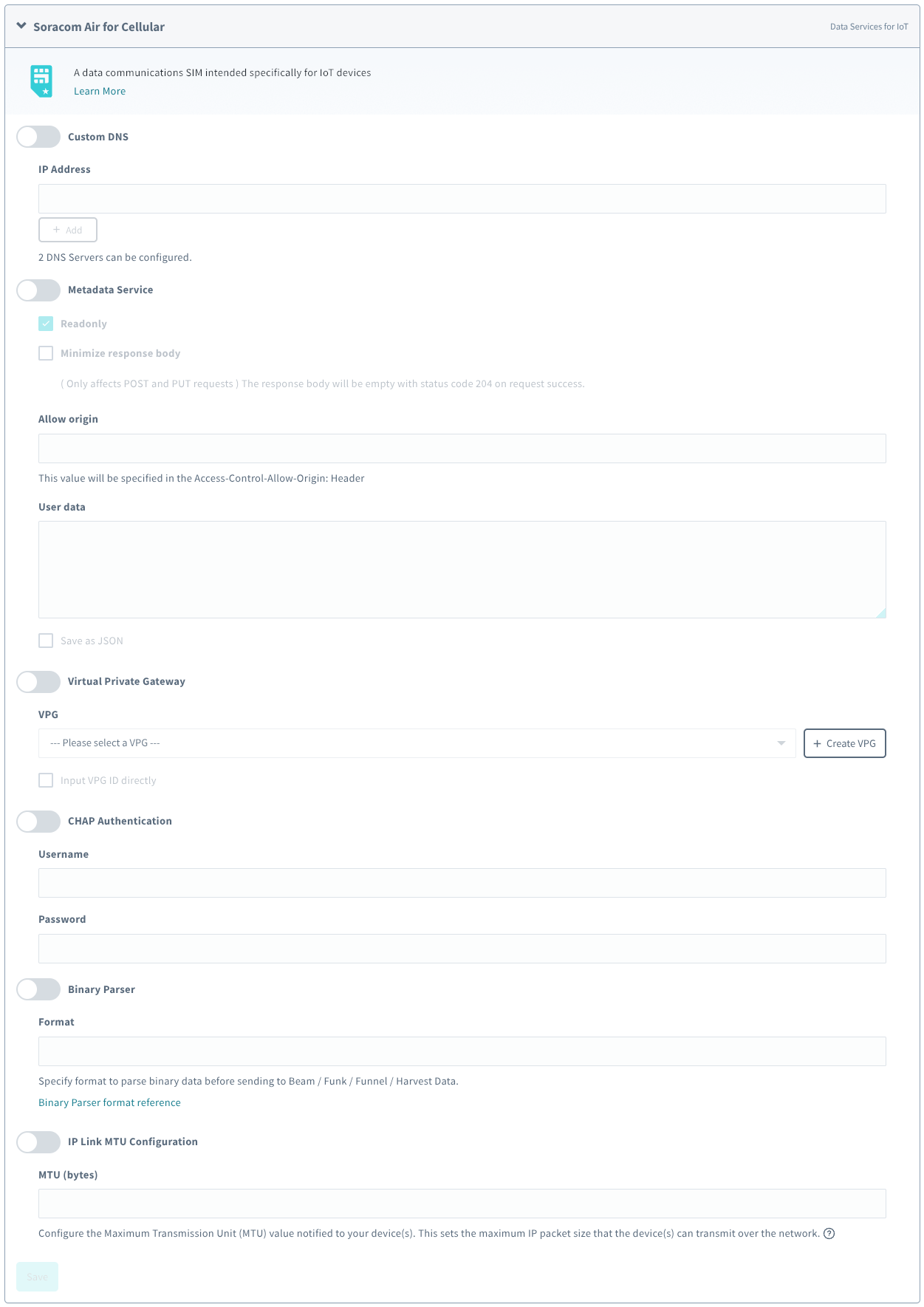 Air for Cellular Options