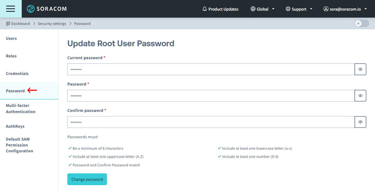 Change password