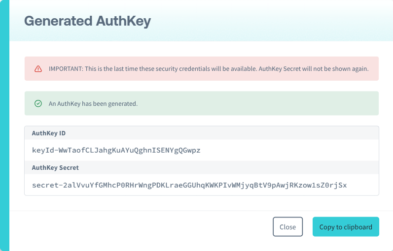 Create AuthKey