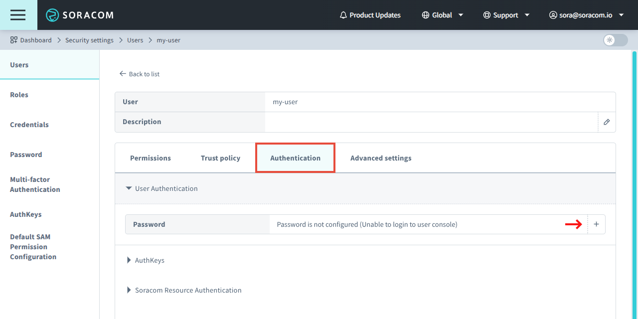 Edit User Authentication