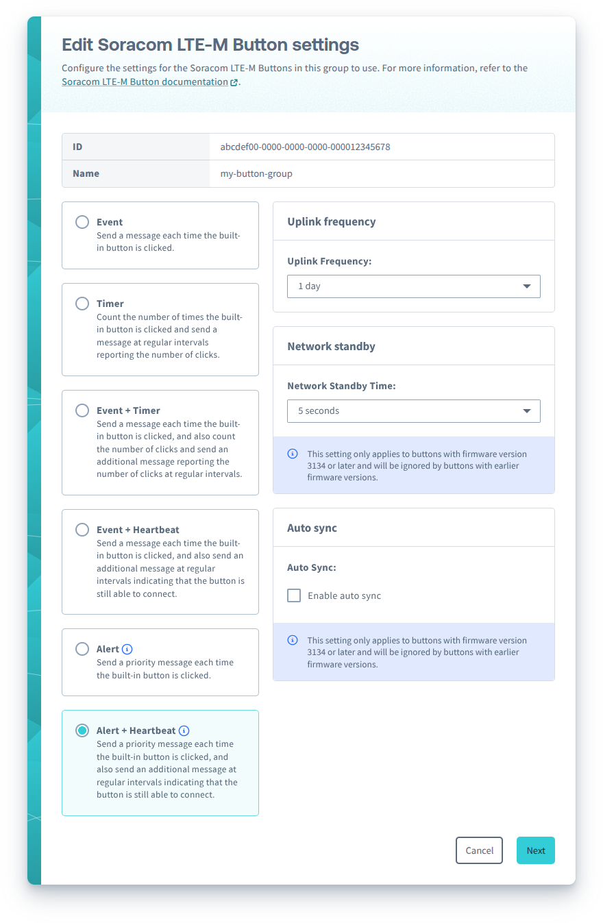 Selecting the Alert mode