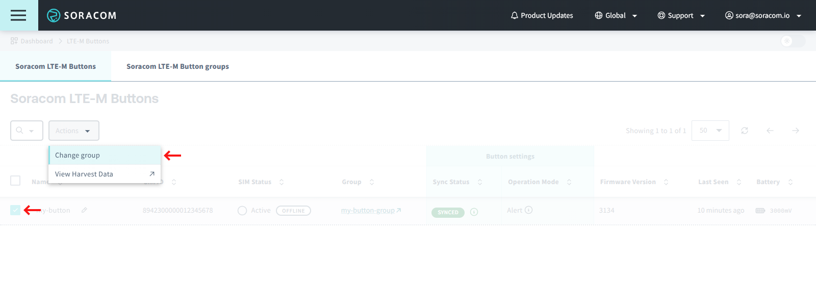 Select button and change its group