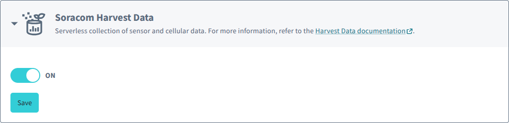 Soracom Harvest Data settings