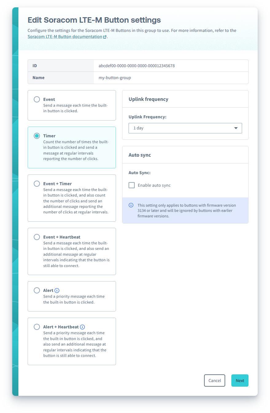 Selecting the Timer mode