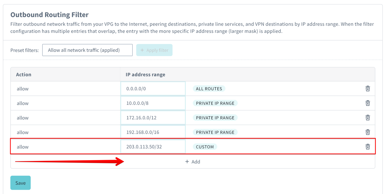 Screenshot showing add custom entries