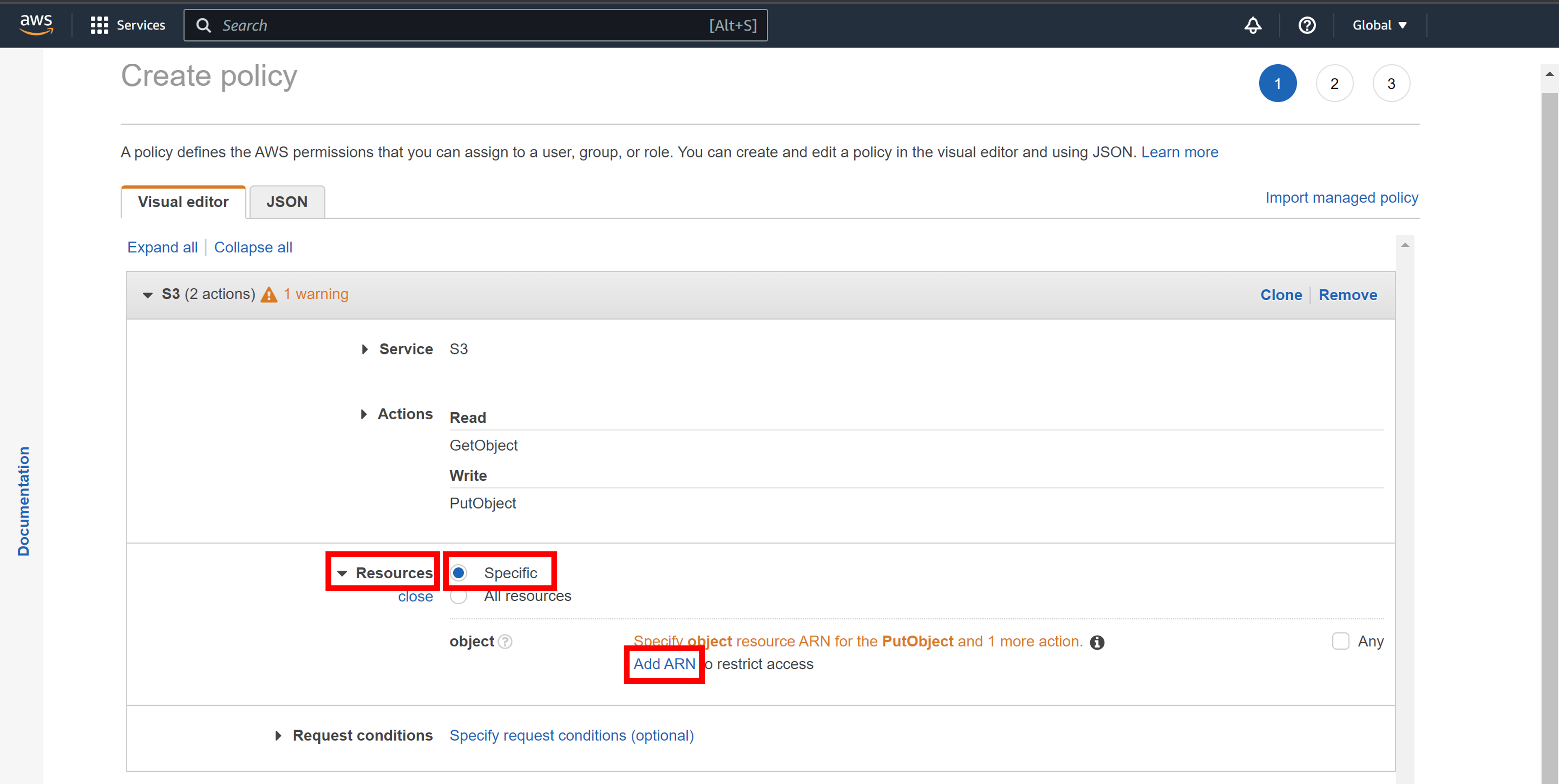 Resources Specific Option