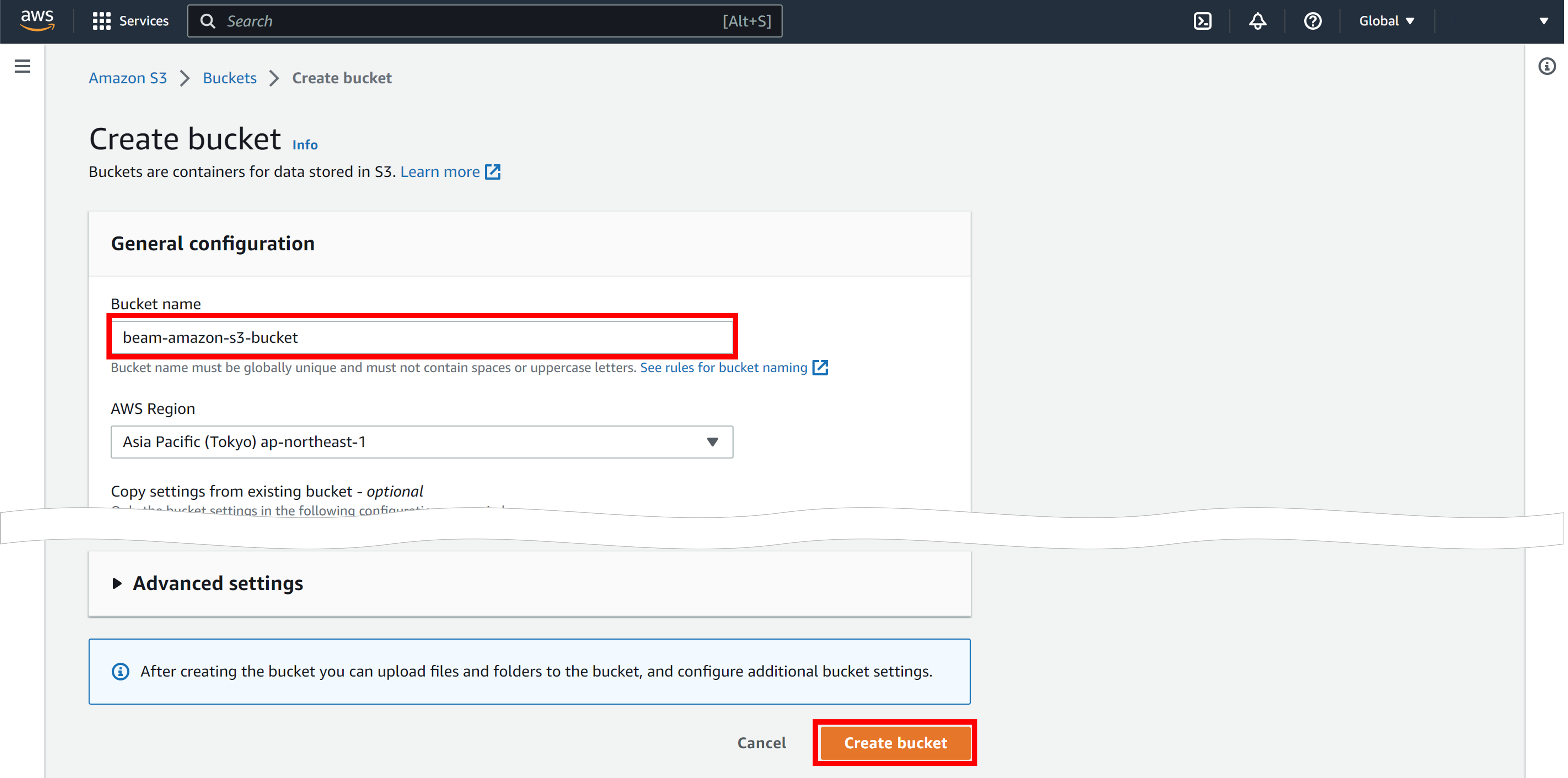 S3 Bucket Name Configuration