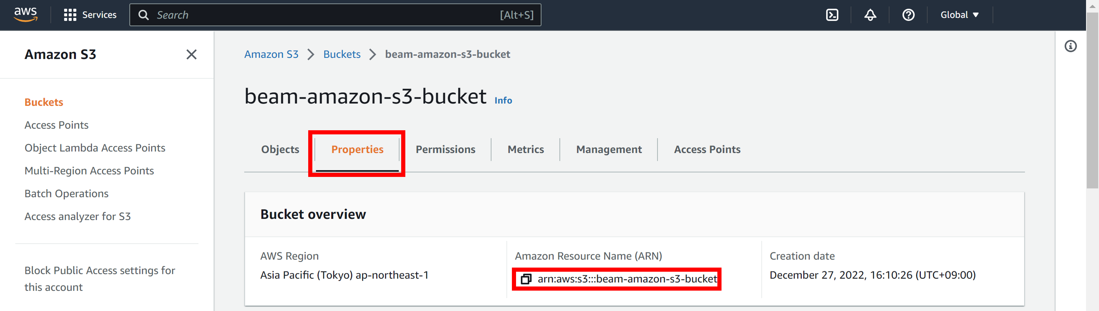 S3 Bucket ARN Information