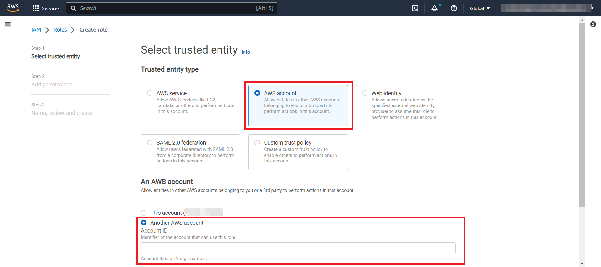 AWS Account Selection for Role
