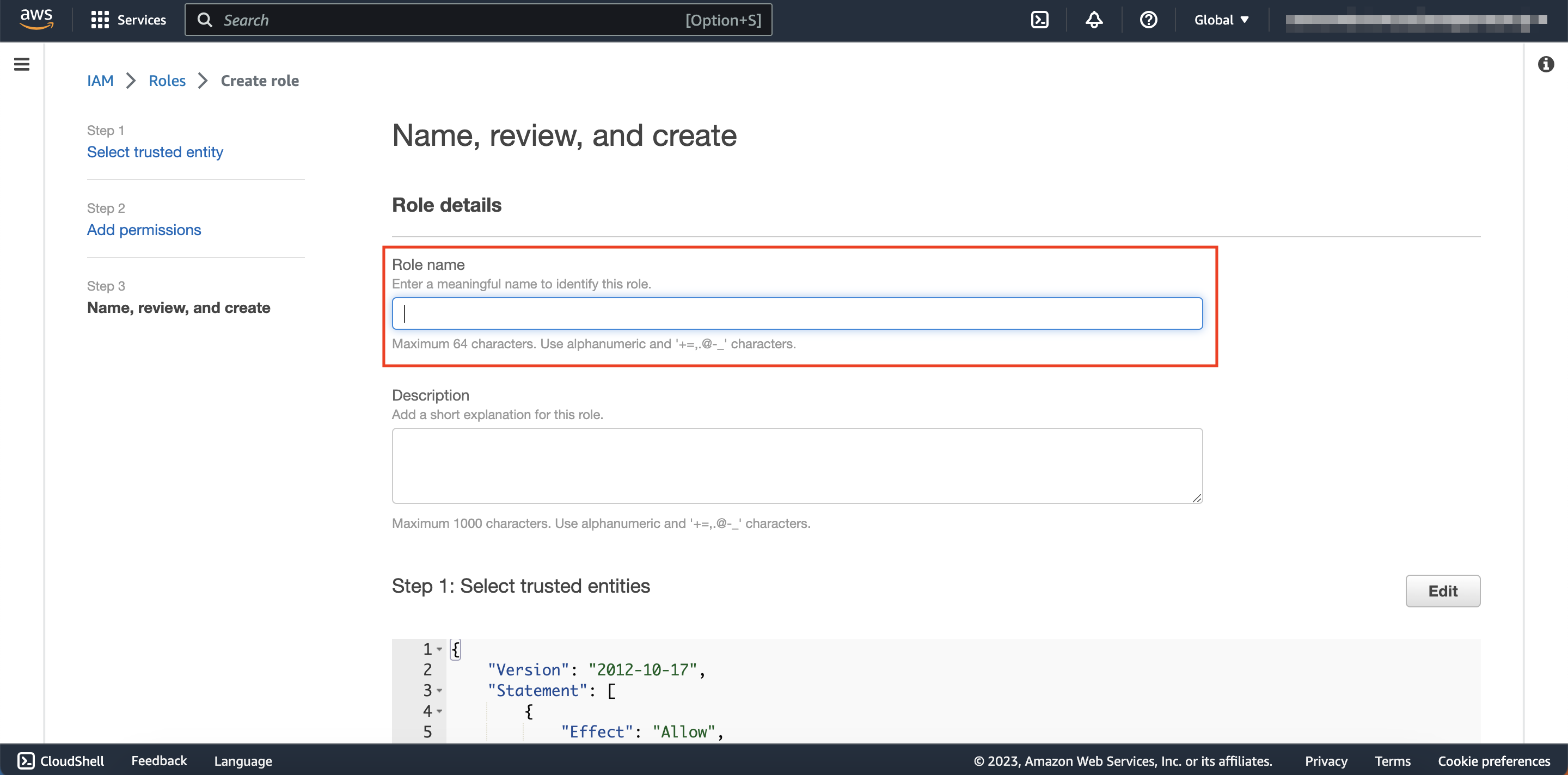 Role Name Configuration