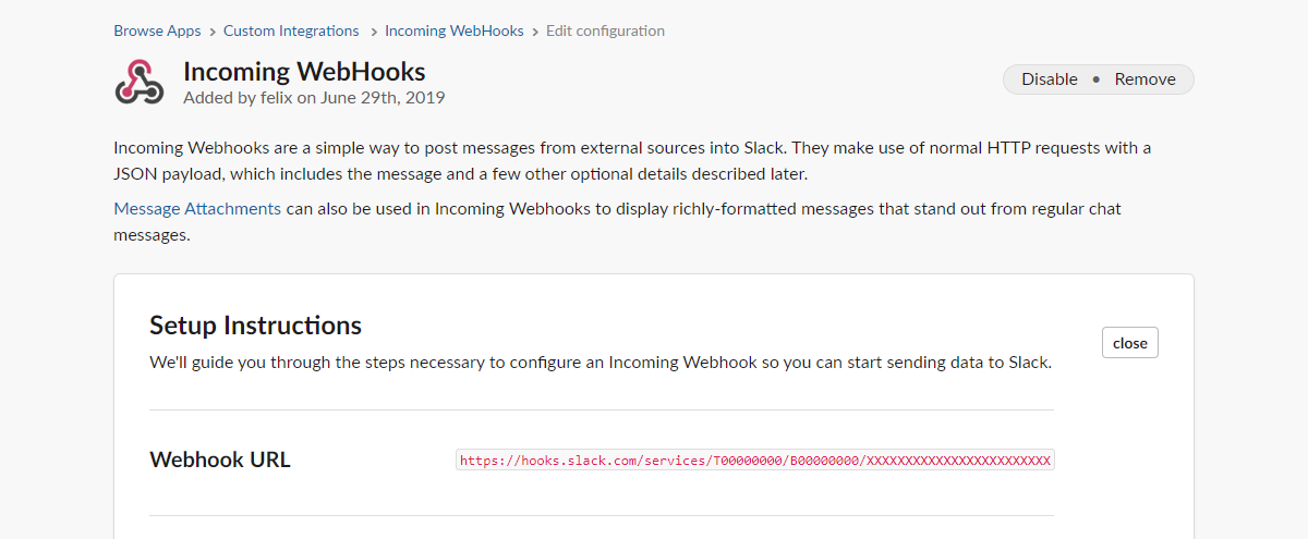 Slack Incoming Webhook