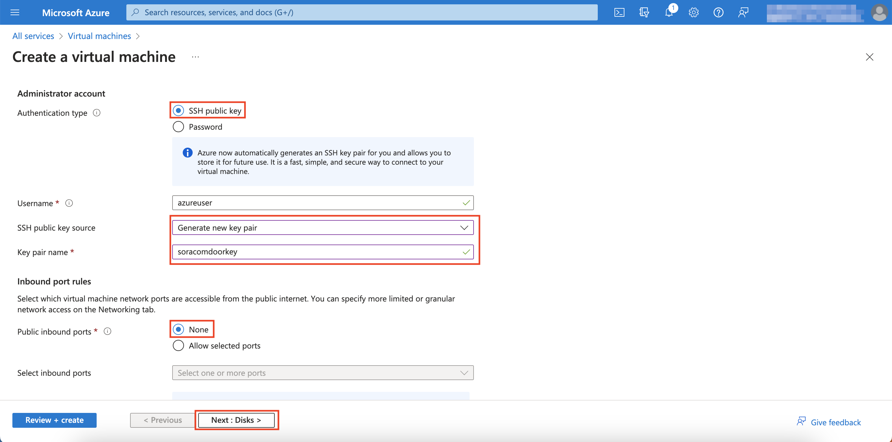 Virtual Machine Authentication Settings