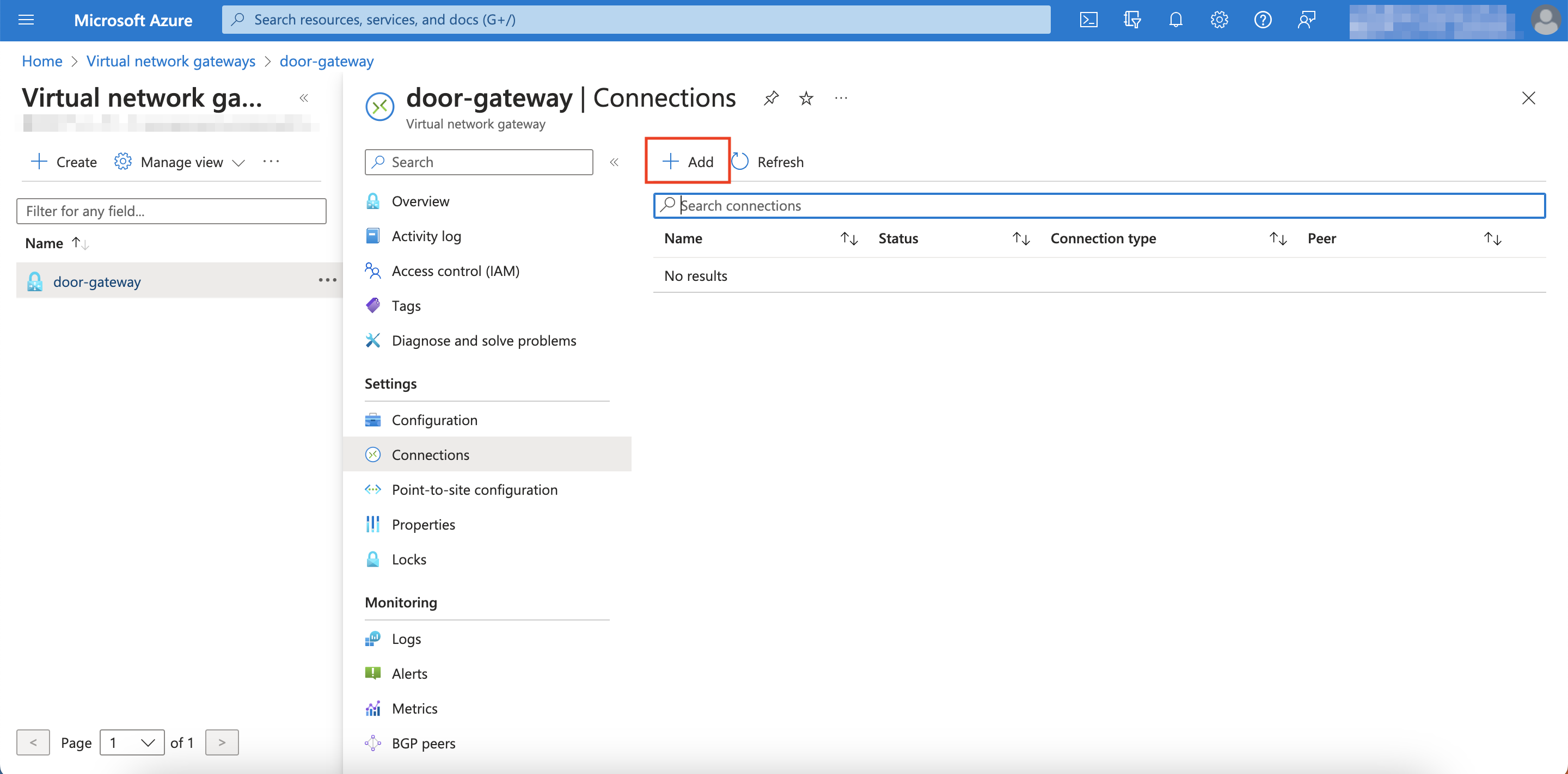 Add Connection Button