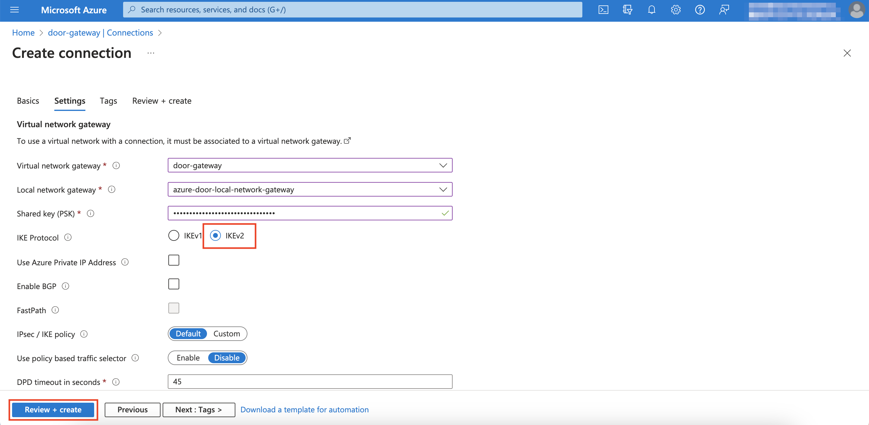IKEv2 Protocol Selection