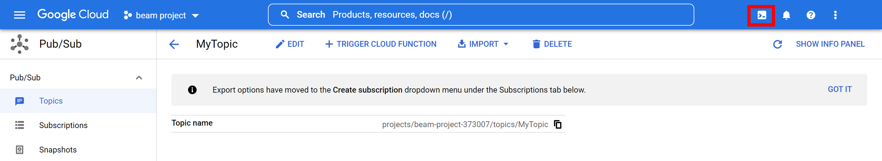 Cloud Shell Activation