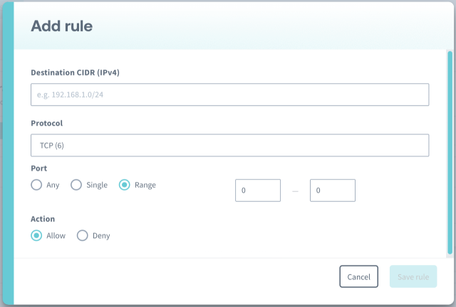 Adding an IP rule